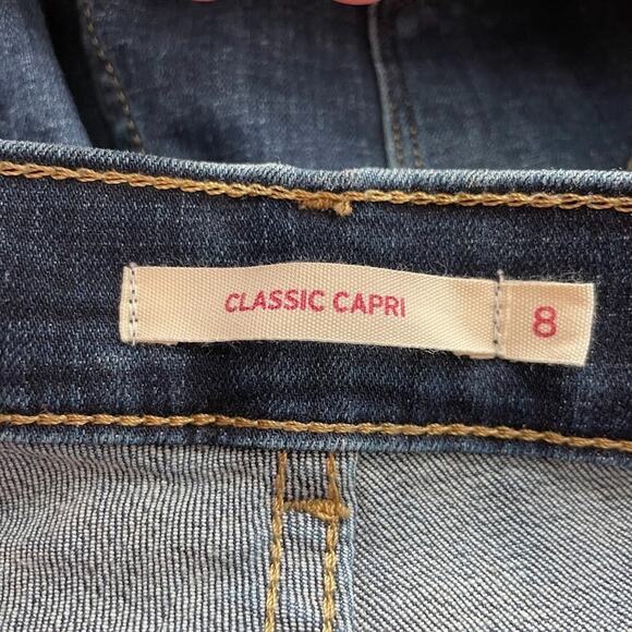 Levis Classic Capris Womens Size 8 W29 Blue Denim Cropped Pants Jeans - Picture 10 of 13